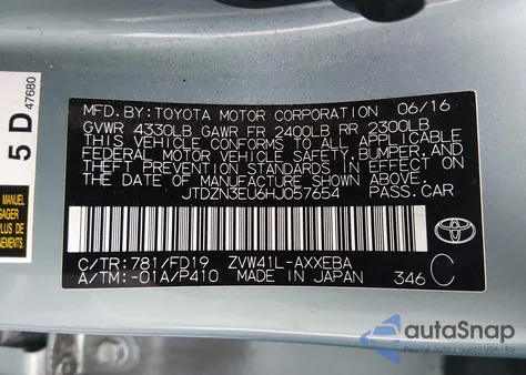 2017 Toyota Prius V Three from USA, damaged, VIN JTDZN3EU6HJ057654